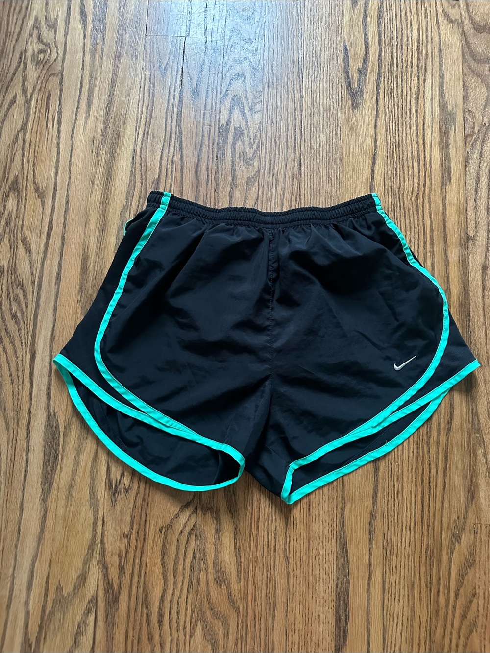 Nike Women's Black Dri Fit Running Athletic Short Size Medium Lime Green